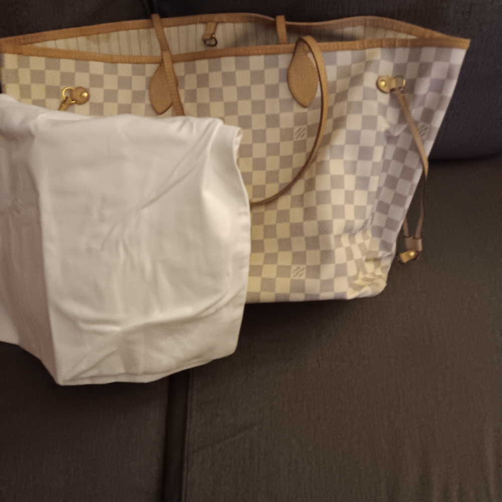 Louis Vuitton Checkered Tote - Cream and Tan